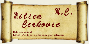 Milica Čerković vizit kartica